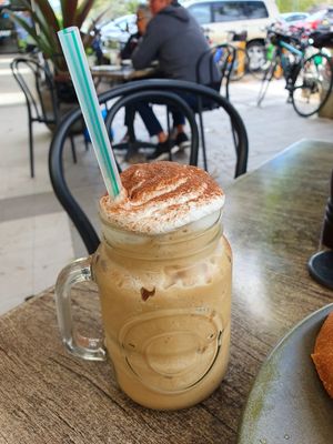 Coffee Frappe (plastic straw for thickness) at Claudia Road Cafe in Toongabbie