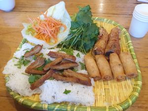 Fine vermicelli platter is incredible at Saigon Xua Vegan Restaurant in Springvale