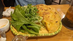 Traditional Vietnamese Pancake at Saigon Xua Vegan Restaurant in Springvale