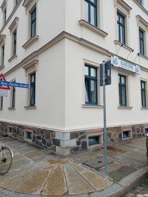 Located at a street corner at Blaues Zebra in Leipzig