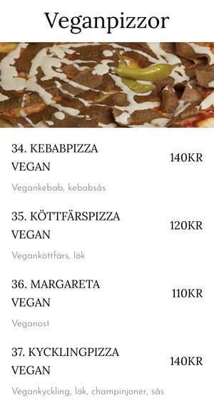 Updated menu 2023  at Pizzeria Papillon  in Jonkoping