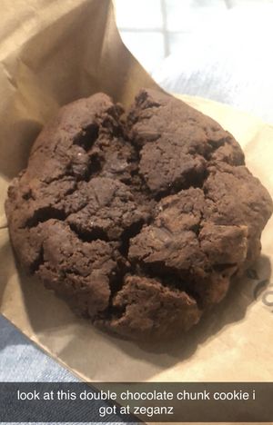 double choc chunk cookie at Zeganz in Charleston