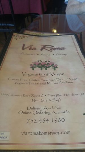 separate and large veg menu at Via Roma Pizza and Restaurant in Toms River
