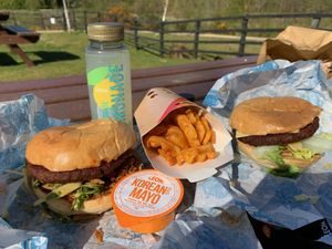Vegan burgers   at LEON in Beaconsfield