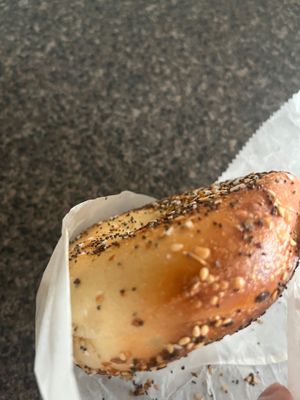 Everything bagel at Babylon Bagel in Babylon