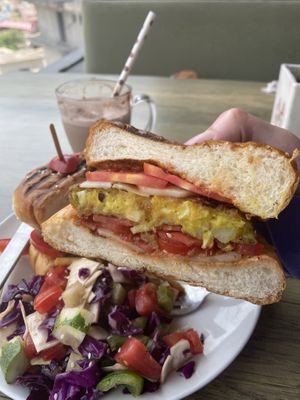 Veggie burger   at Punyah Cafe in Rishikesh