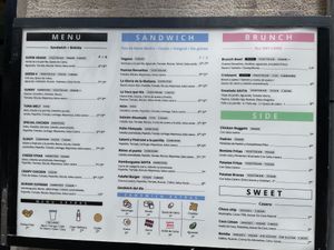 Menu  at Savta in Barcelona