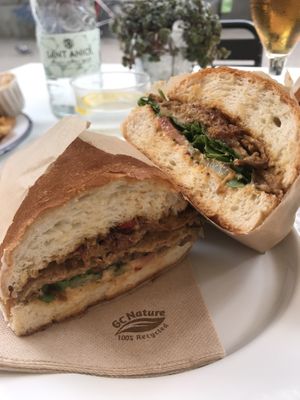 Cheese steak vegan big at Savta in Barcelona