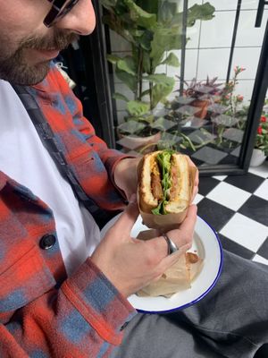 Vegan fried chicken   at Savta in Barcelona