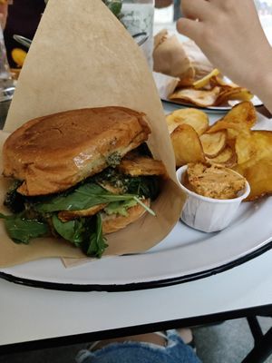 Pesto tofu Sandwich at Savta in Barcelona