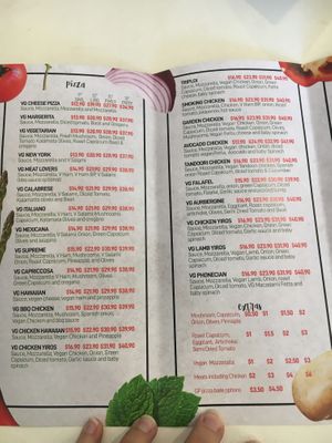 Menu 1 at The Smiley Vegan @ Alminas in Prospect