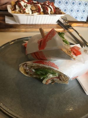 Yiros and AB at The Smiley Vegan @ Alminas in Prospect