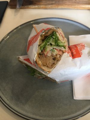 Chicken kebab (yiros) at The Smiley Vegan @ Alminas in Prospect