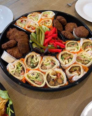 Catering - vegan GF mezze + wrap platter   at The Smiley Vegan @ Alminas in Prospect