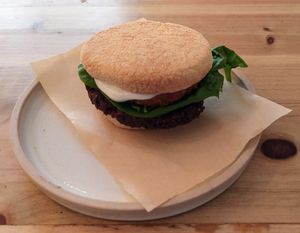 Vegan Breakfast Bap at Green Routes Cafe in Oxford