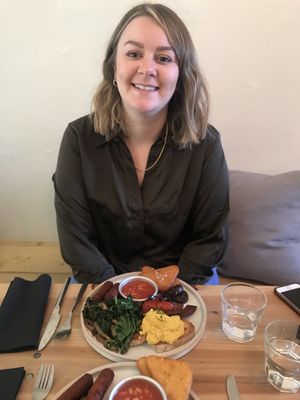 The Full Monty breakfast   at Green Routes Cafe in Oxford