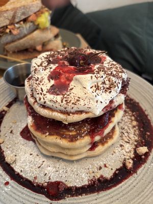 Black forest pancakes (pancake day special)  at Green Routes Cafe in Oxford