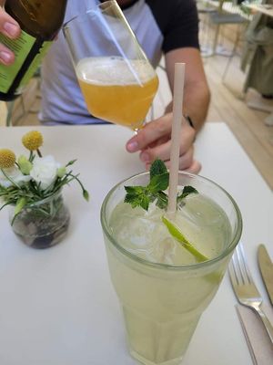 Pils and homemade lemon-mint lemonade  at VHY! in Stuttgart