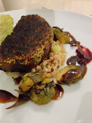 Celery on pearl barley and Brussels sprouts at VHY! in Stuttgart