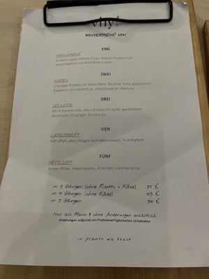 Menu   at VHY! in Stuttgart