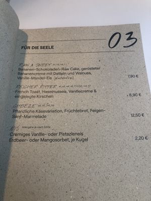  menu desserts at VHY! in Stuttgart