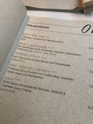 starters menu at VHY! in Stuttgart