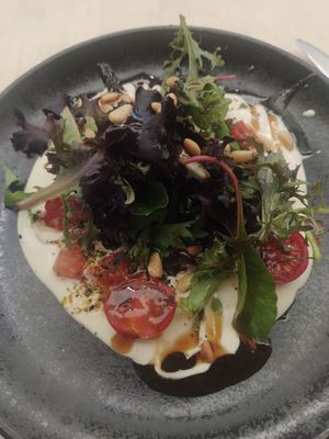 Tofu burrata with salad 10 euro (see menu) at VHY! in Stuttgart