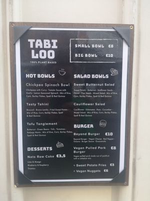 Menu at Tabi Loo in Leuven