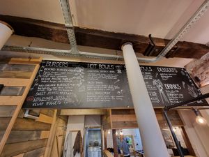 Menu above counter at Tabi Loo in Leuven