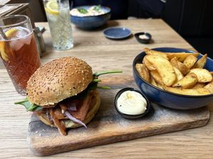 Chicken Burger with extra bacon  at Tabi Loo in Leuven