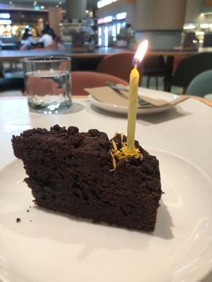 Chocolate crumble cake! A little crumbly but nice still!  at Green Common 绿客门 in Central Singapore