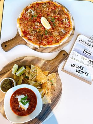 Spicy Omnituna & Omni Crab Cake Pizza   at Green Common 绿客门 in Central Singapore