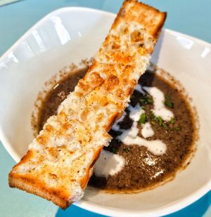 Field mushroom soup at Green Common 绿客门 in Central Singapore