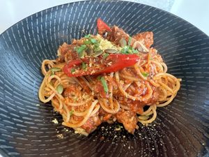 Crabby pasta!  at Green Common 绿客门 in Central Singapore