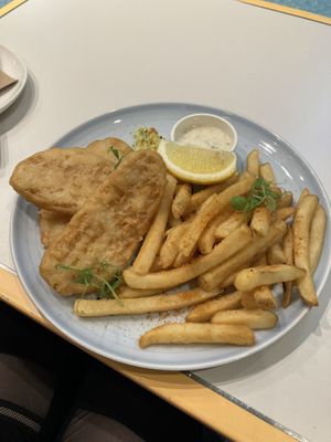 Fish and chips  at Green Common 绿客门 in Central Singapore