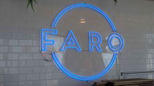 Interior sign at FARO Beachside Eatery in Flagler Beach