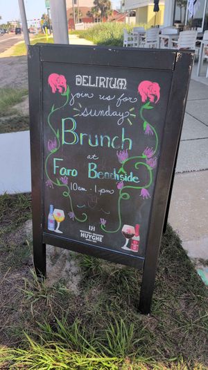 Brunch sign at FARO Beachside Eatery in Flagler Beach
