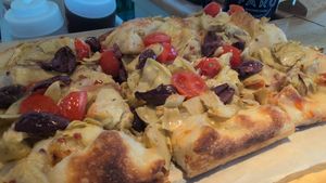 Articiok pizza peel at FARO Beachside Eatery in Flagler Beach