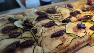 Zucchina pizza peel at FARO Beachside Eatery in Flagler Beach