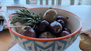 Side of olives at FARO Beachside Eatery in Flagler Beach