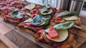 Ortolana pizza peel at FARO Beachside Eatery in Flagler Beach