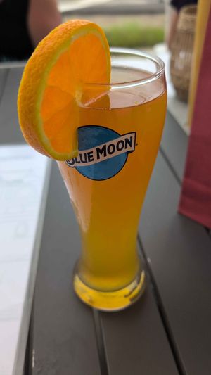 Blue moon beer at FARO Beachside Eatery in Flagler Beach