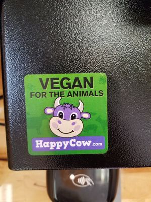 HappyCow Sticker at Brandon Vegan Deli in Brandon