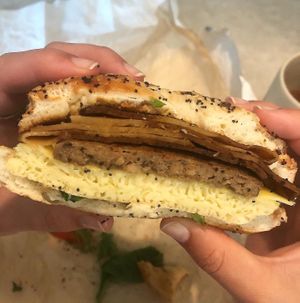 Breakfast sandwich  at Brandon Vegan Deli in Brandon