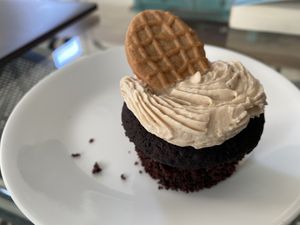 Chocolate peanut butter cupcake at Level V Bakery in Vancouver