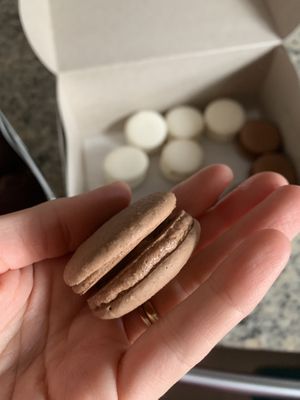 Chocolate macaron  at Level V Bakery in Vancouver