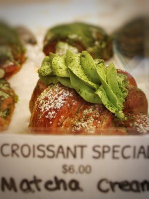 Croissant Special (matcha cream) at Level V Bakery in Vancouver