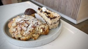 Scone and rice crispy treat  at Level V Bakery in Vancouver