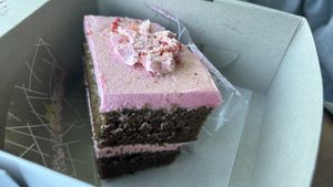 Strawberry Earl Grey cake  at Level V Bakery in Vancouver