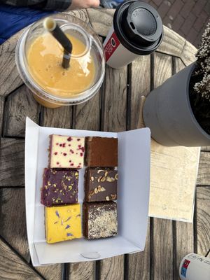 Vegan cappuccino and taartes. Also a smoothie  at MultiVlaai in Haarlem